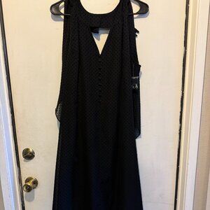 MODCLOTH Sz XL Black Swiss Dot w/ Attached Cape Dress (CLO)